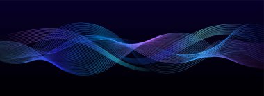 Boşluktaki çizgilerle oluşturulan şekiller. Yaratıcı neon renkler. Modern soyut arkaplan.