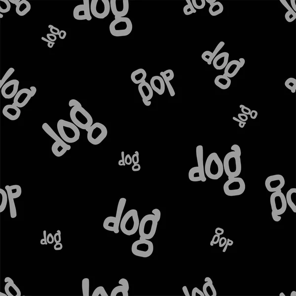 Seamless Pattern Dog Text — Stock Vector