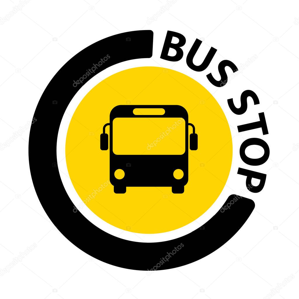 Yellow icon bus stop