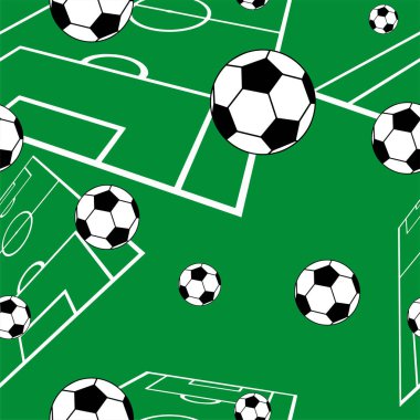 Futbol toplarıyla şirin, pürüzsüz desen..