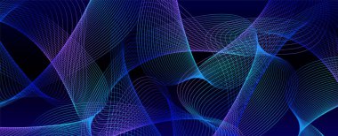 Boşluktaki çizgilerle oluşturulan şekiller. Yaratıcı neon renkler. Modern soyut arkaplan.