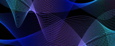 Boşluktaki çizgilerle oluşturulan şekiller. Yaratıcı neon renkler. Modern soyut arkaplan.