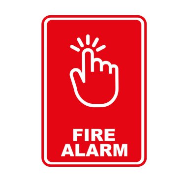 Beyaz arkaplanda yangın alarmı işareti