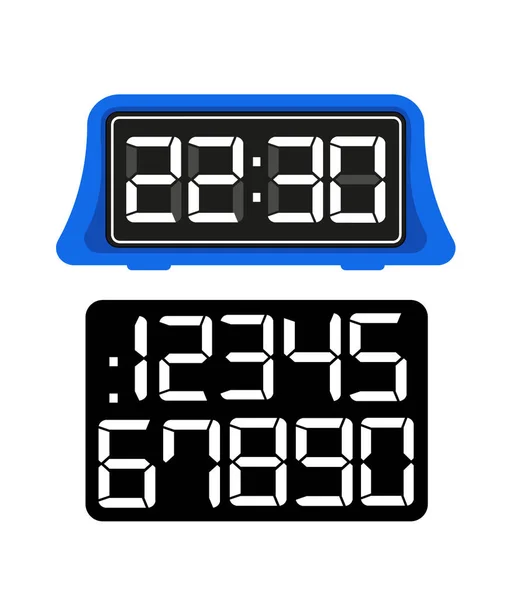 Diseño Digital Reloj Escritorio Números — Vector de stock