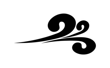 Beyaz arkaplanda rüzgar simgesi