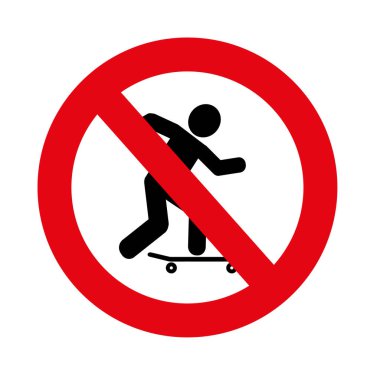 Kaykay tabelası yok. Vektör simgesi.