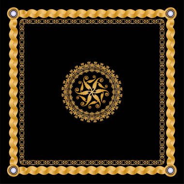 Değerli taşlar, altın zincirler ve incilerle süslenmiş kusursuz desenler..