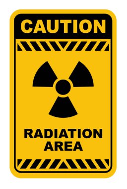 Beyaz arkaplanda radyasyon alanı işareti
