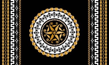 Değerli taşlar, altın zincirler ve incilerle süslenmiş kusursuz desenler..