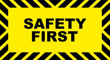 Sarı güvenlik işareti. vektör simgesi