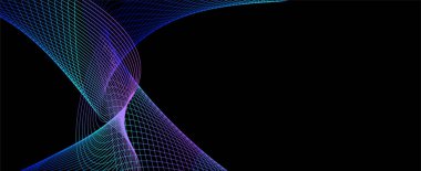 Boşluktaki çizgilerle oluşturulan şekiller. Yaratıcı neon renkler. Modern soyut arkaplan.