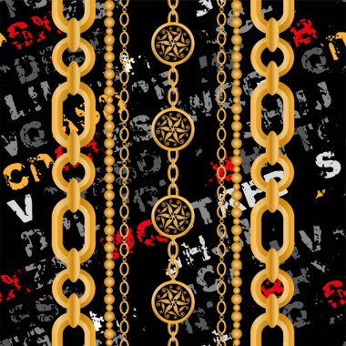 Değerli taşlar, altın zincirler ve incilerle süslenmiş kusursuz desenler..