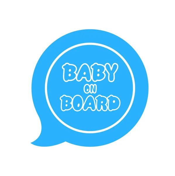 Cute Baby Board Sign White Background — Stock Vector