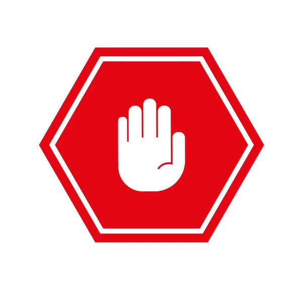 Stop Tábla Fehér Alapon Vektor Ikonja — Stock Vector