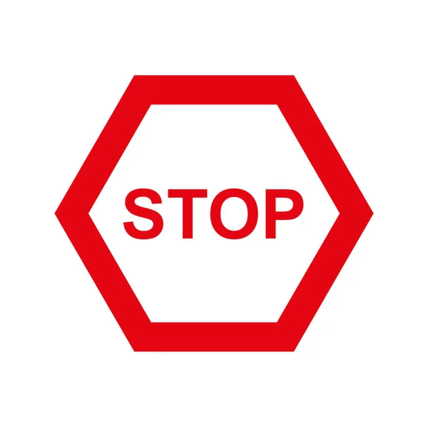 Stoppschild Auf Weißem Hintergrund Vektorsymbol — Stockvektor