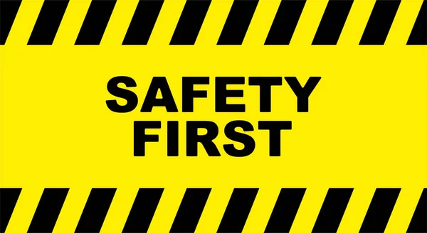 Yellow Safety First Sign Vector Icon — Stock Vector