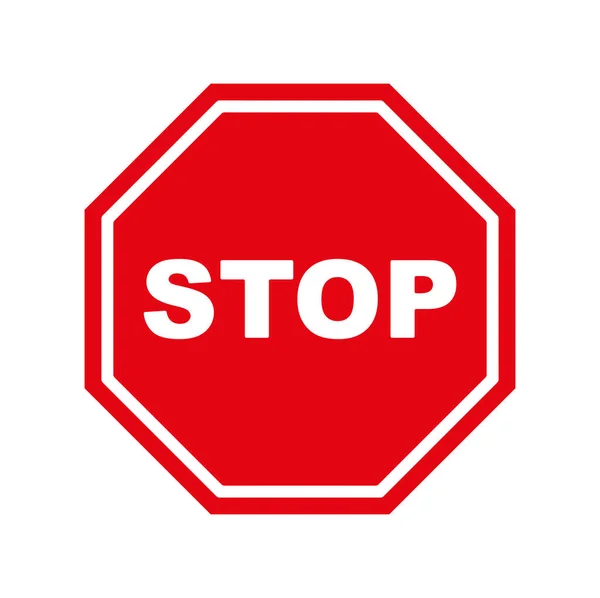 Stoppschild Auf Weißem Hintergrund Vektorsymbol — Stockvektor