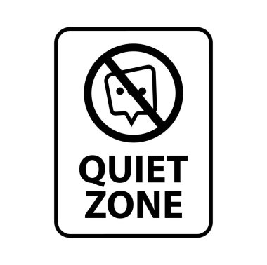 Beyaz arkaplanda sessiz alan işareti