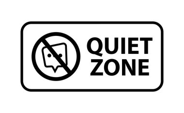 Beyaz arkaplanda sessiz alan işareti