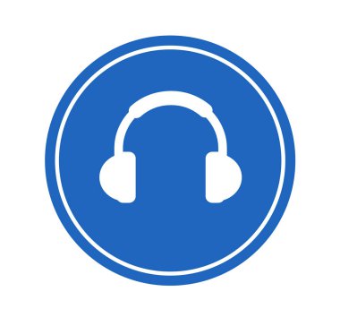 Beyaz arkaplanda kulaklık işareti