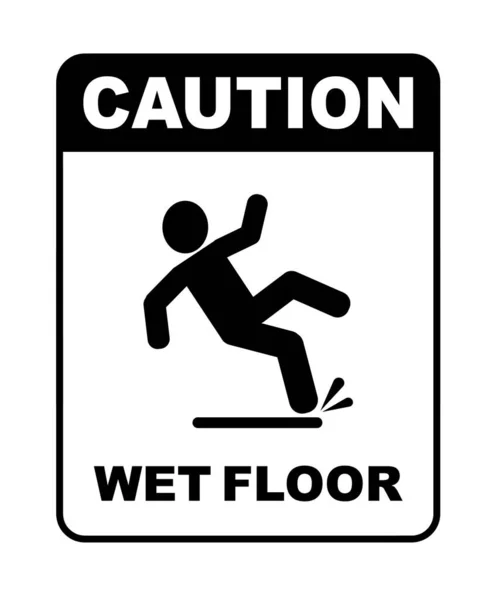 Wet Floor Sign White Background — Stock Vector