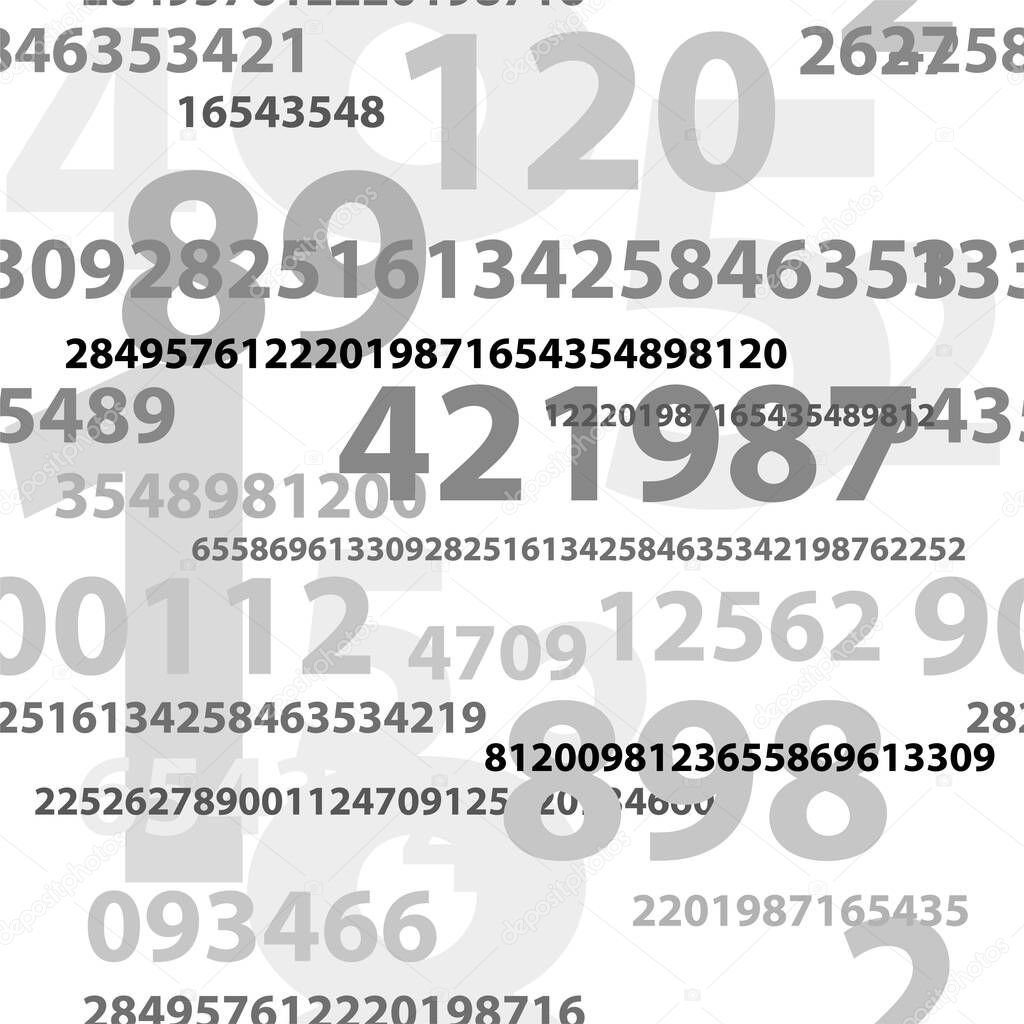 numbers on white background with seamless pattern.