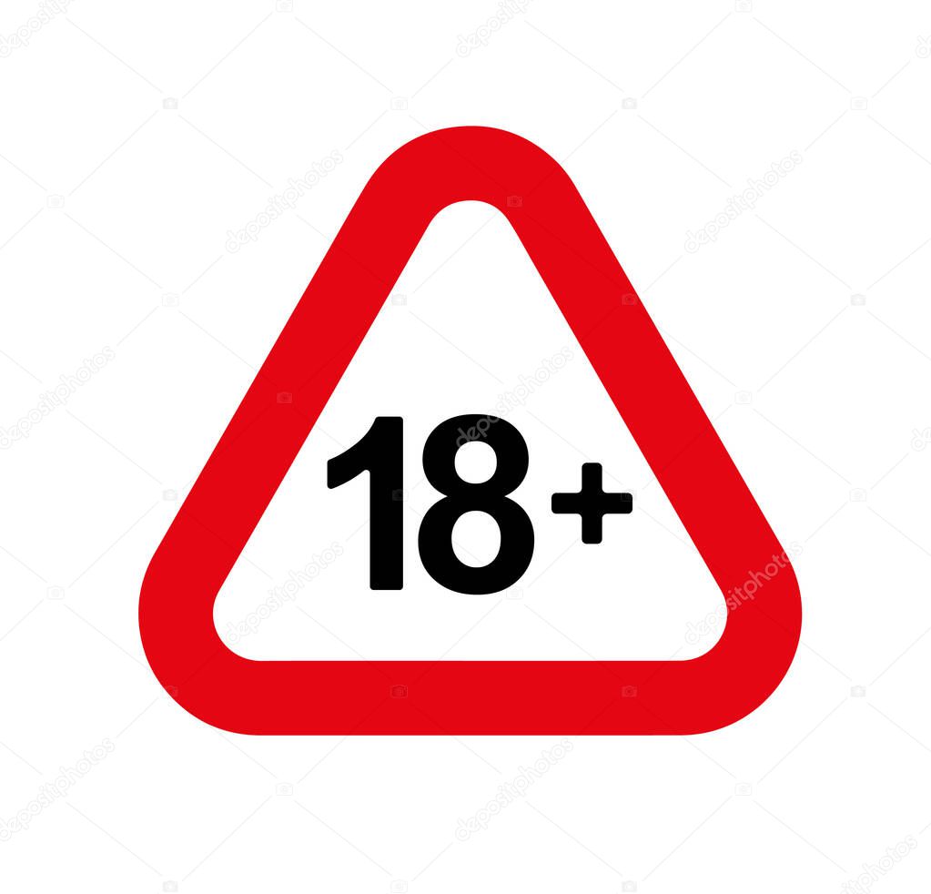 Under 18 sign warning. vector icon