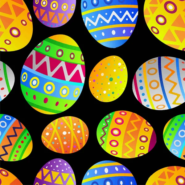 Easter Eggs Pattern White Background — Stock Vector