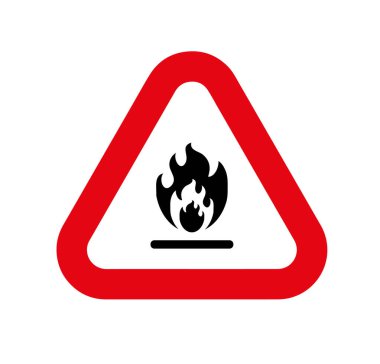 Beyaz arkaplanda sıcak yüzey işareti