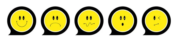 Lindo Conjunto Emoji Conjunto Iconos Expresiones Faciales — Archivo Imágenes Vectoriales