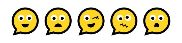 Χαριτωμένο Σετ Emoji Σύνολο Εικονιδίων Έκφρασης Προσώπου — Διανυσματικό Αρχείο