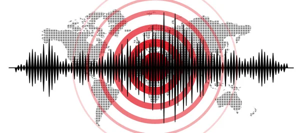 Jordbävning Bakgrund Seismogram För Seismisk Mätning — Stock vektor