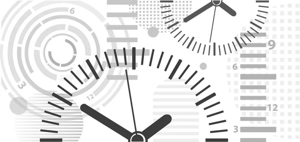 Fondo Tiempo Con Relojes Redondos — Vector de stock