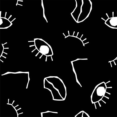 Kabaca göz, ağız ve burun çizilmiş. Kusursuz desen.