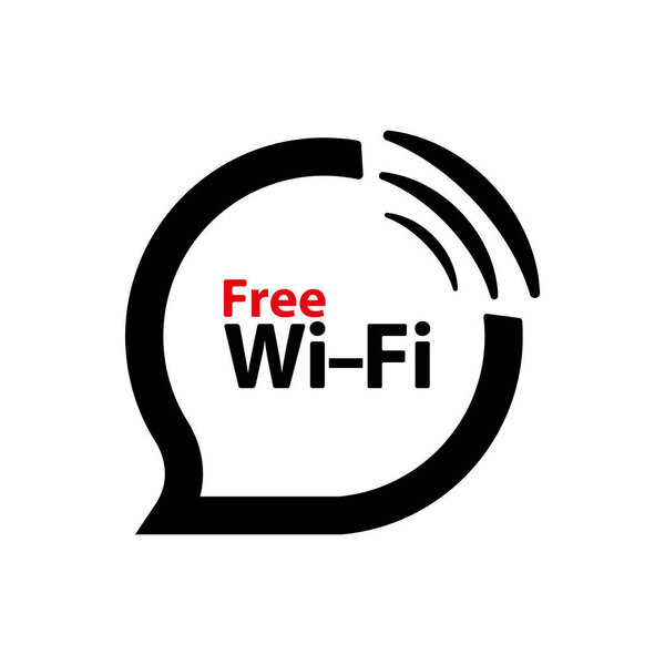 бесплатный Wi Fi знак на белом фоне