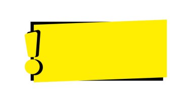 Beyaz arkaplanda ünlem işareti olan metin