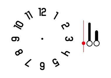  Saat beyaz arkaplanda izole edildi