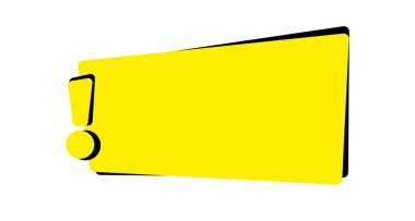 Beyaz arkaplanda ünlem işareti olan metin