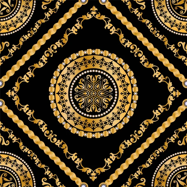 Değerli taşlar, altın zincirler ve incilerle süslenmiş kusursuz desenler..