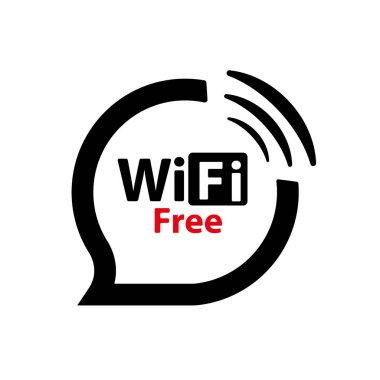 Beyaz arkaplanda ücretsiz wi fi işareti
