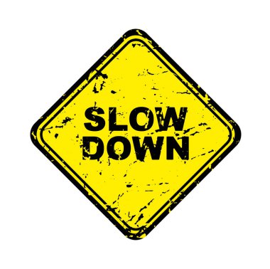 Beyaz arkaplanda yavaşlatma işareti