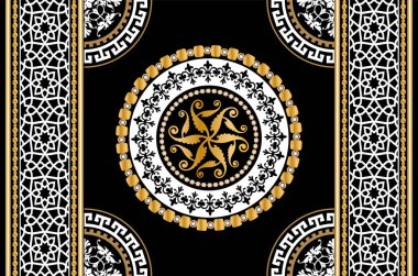 Değerli taşlar, altın zincirler ve incilerle süslenmiş kusursuz desenler..