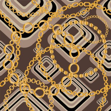 Değerli taşlar, altın zincirler ve incilerle süslenmiş kusursuz desenler..