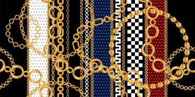 Değerli taşlar, altın zincirler ve incilerle süslenmiş kusursuz desenler..