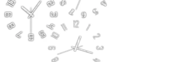Fond Temps Avec Horloges Murales Rondes — Photo