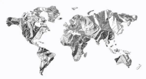白色背景世界地图 — 图库照片
