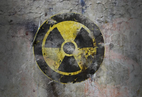 warning signs on wall background