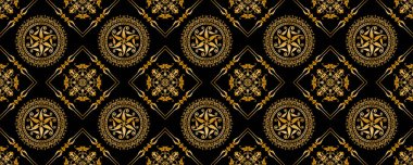 Antika desenli oryantal kart ve örtülü arka plan