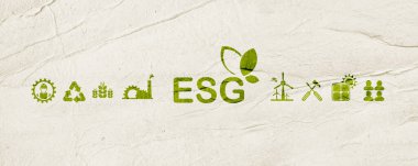 Beyaz arkaplanda esg simgeleri