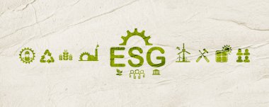 Beyaz arkaplanda esg simgeleri